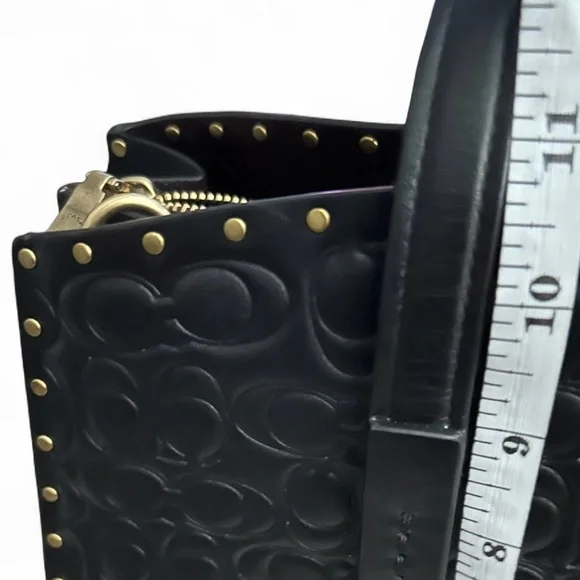 Coach Studded Charlie Embossed Leather Carryall - Picture 8 of 10